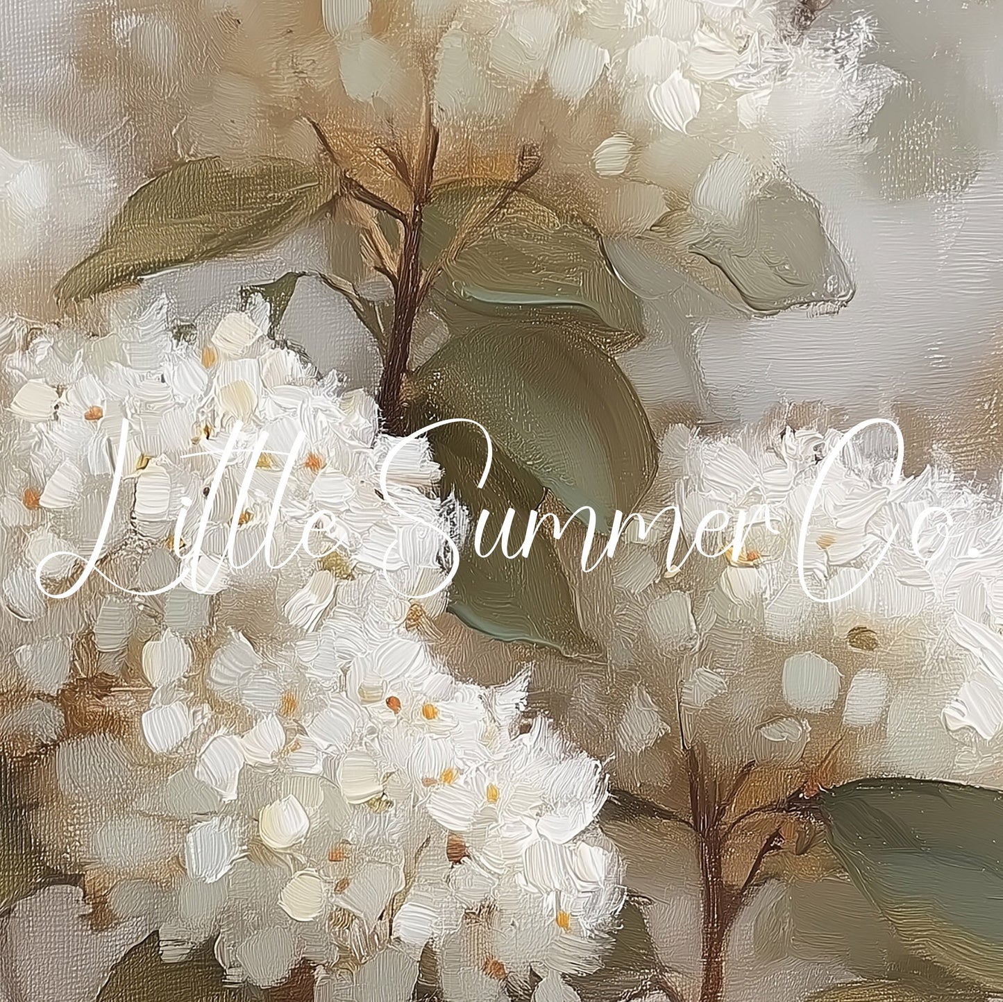 White Hydrangea Blooms Frame TV Art displayed on a TV