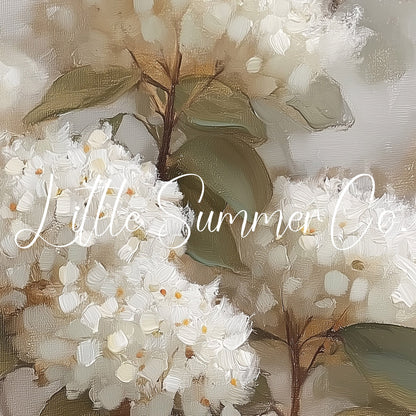 White Hydrangea Blooms Frame TV Art displayed on a TV