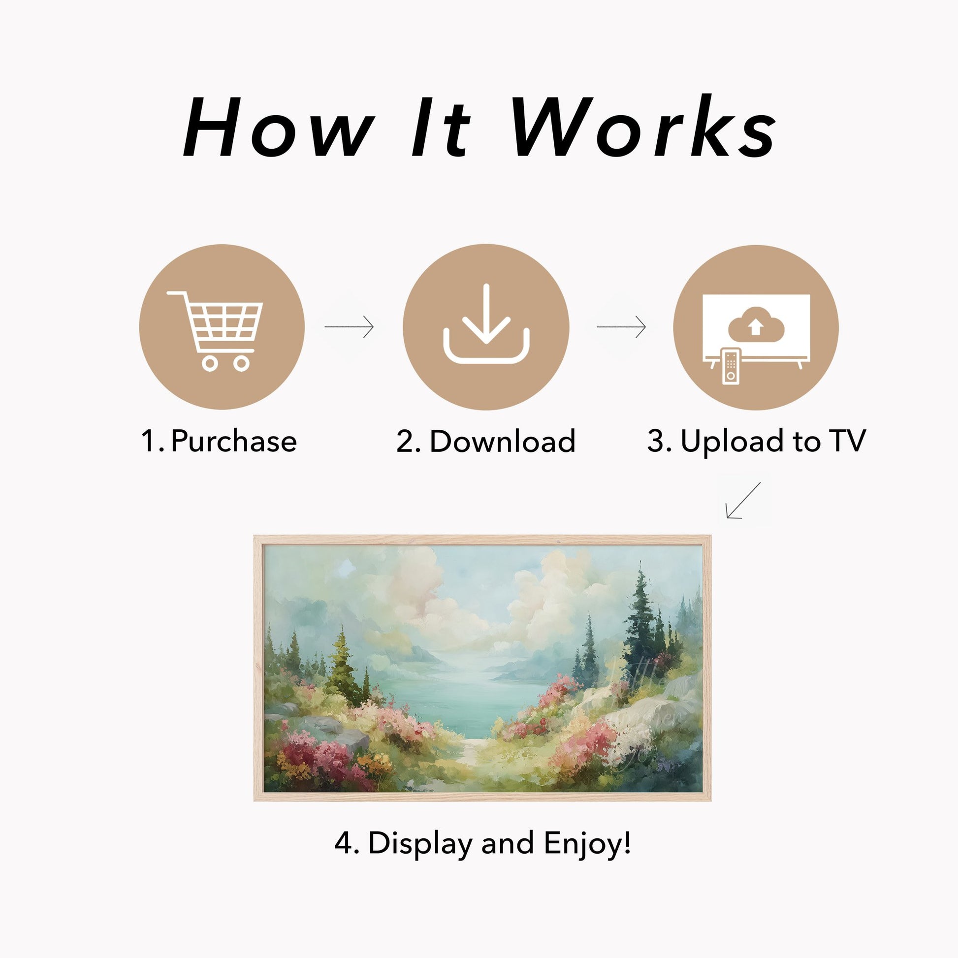 Misty Lake Frame TV Art displayed on a TV