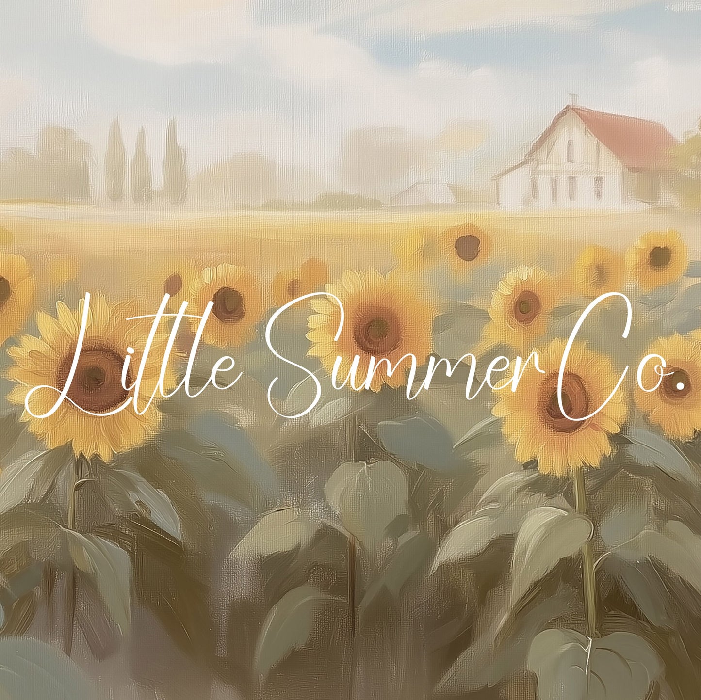 Sunflower Field Cottage Frame TV Art displayed on a TV