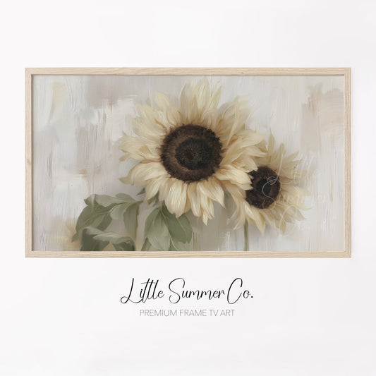 Sunflower Pair Frame TV Art displayed on a TV
