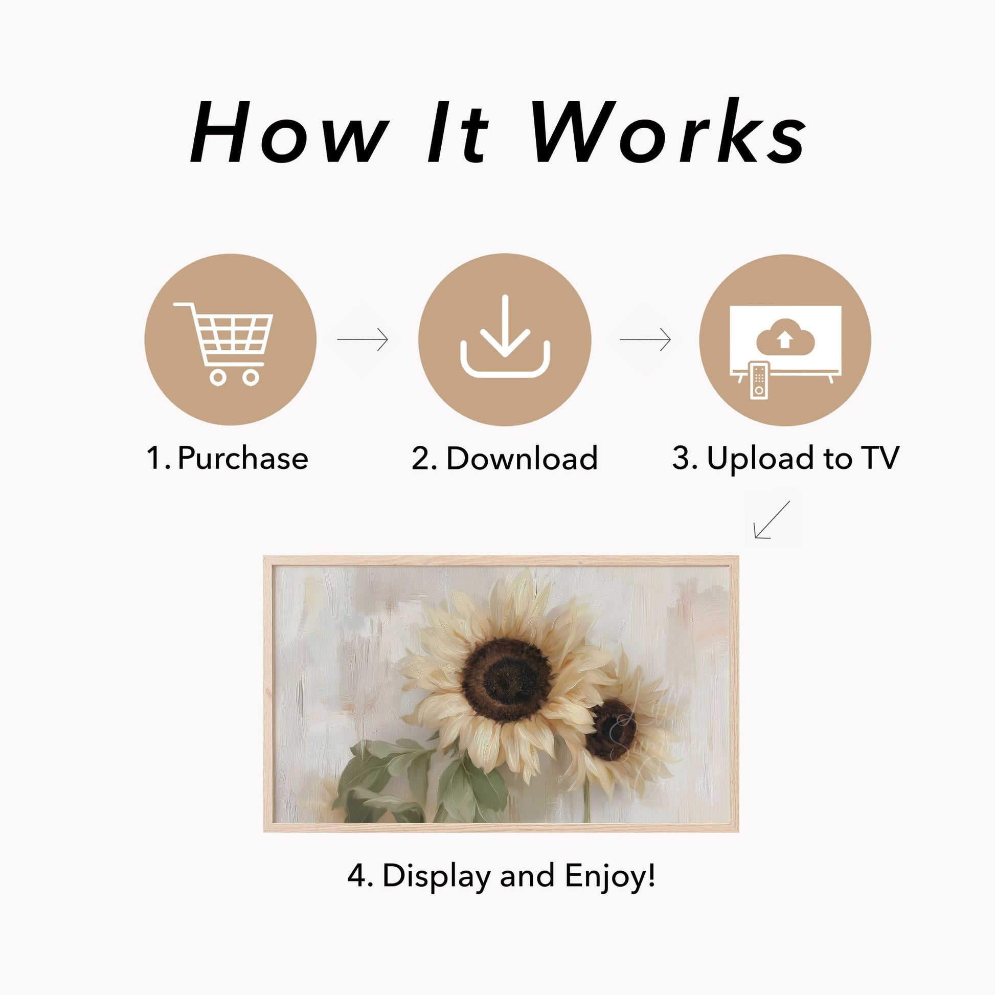 Sunflower Pair Frame TV Art displayed on a TV