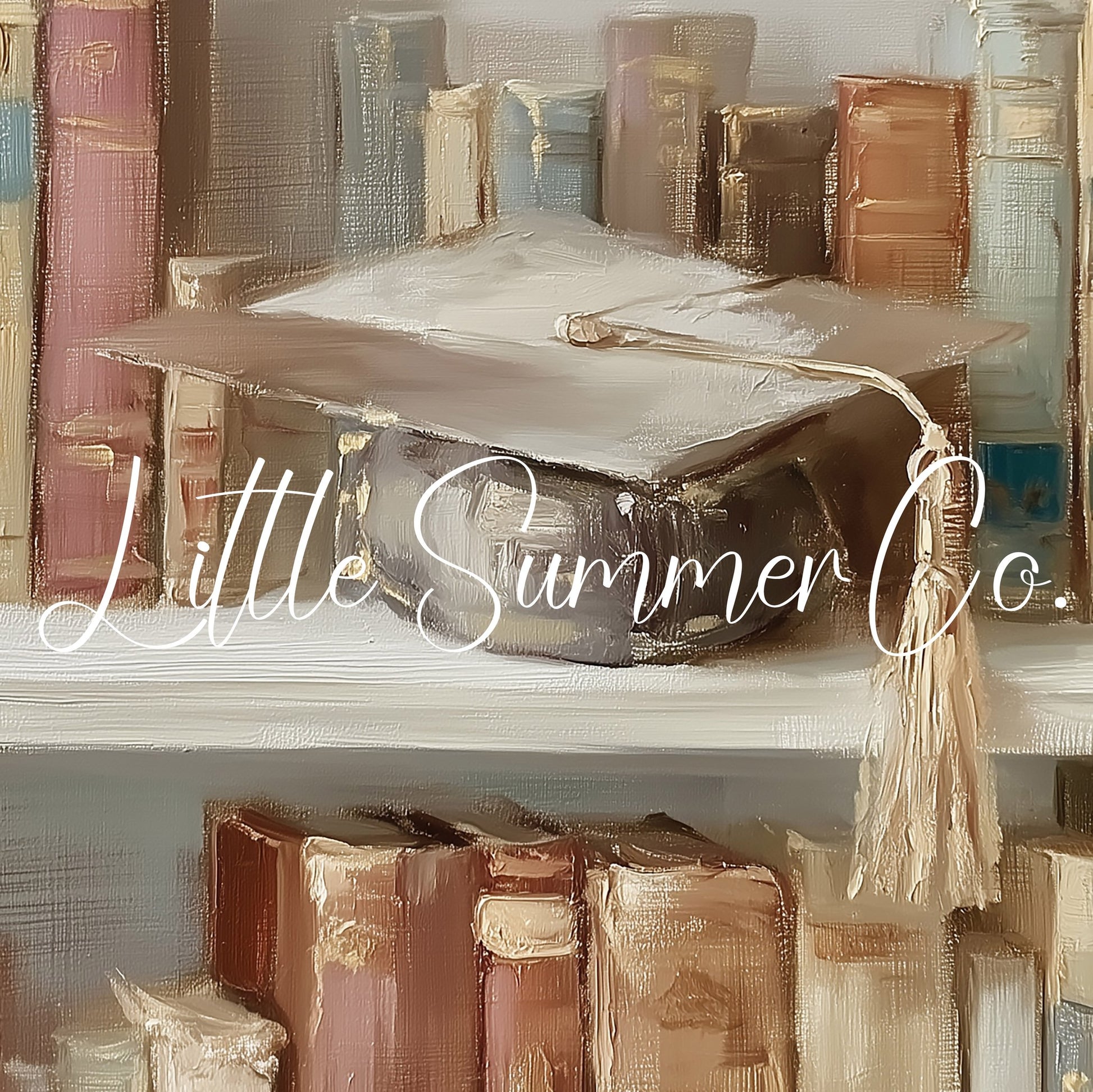 Graduation Bookshelf Frame TV Art displayed on a TV