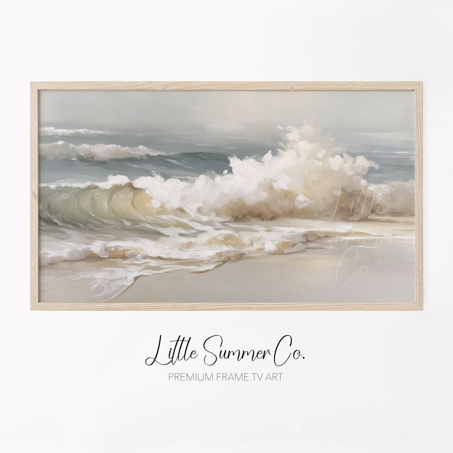 Rolling Ocean Waves Frame TV Art displayed on a TV