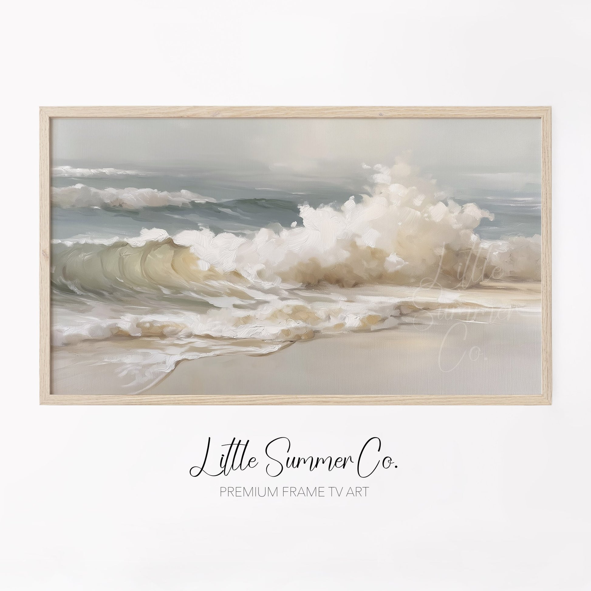Rolling Ocean Waves Frame TV Art displayed on a TV