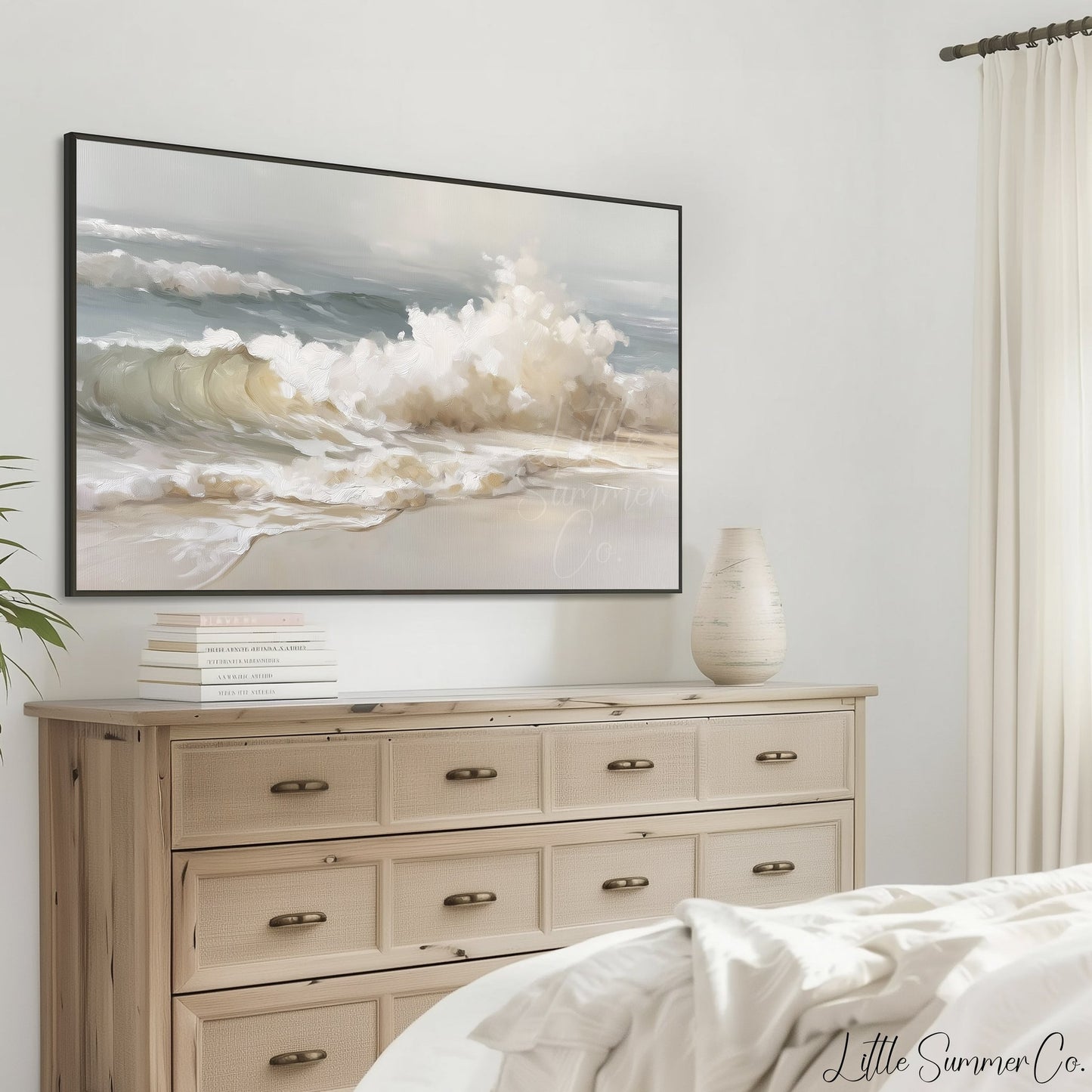 Rolling Ocean Waves Frame TV Art displayed on a TV