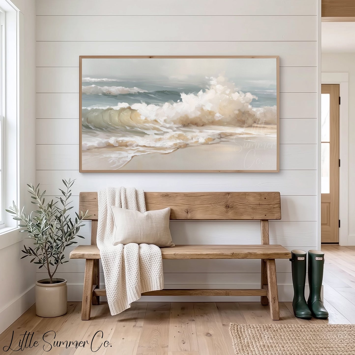 Rolling Ocean Waves Frame TV Art displayed on a TV