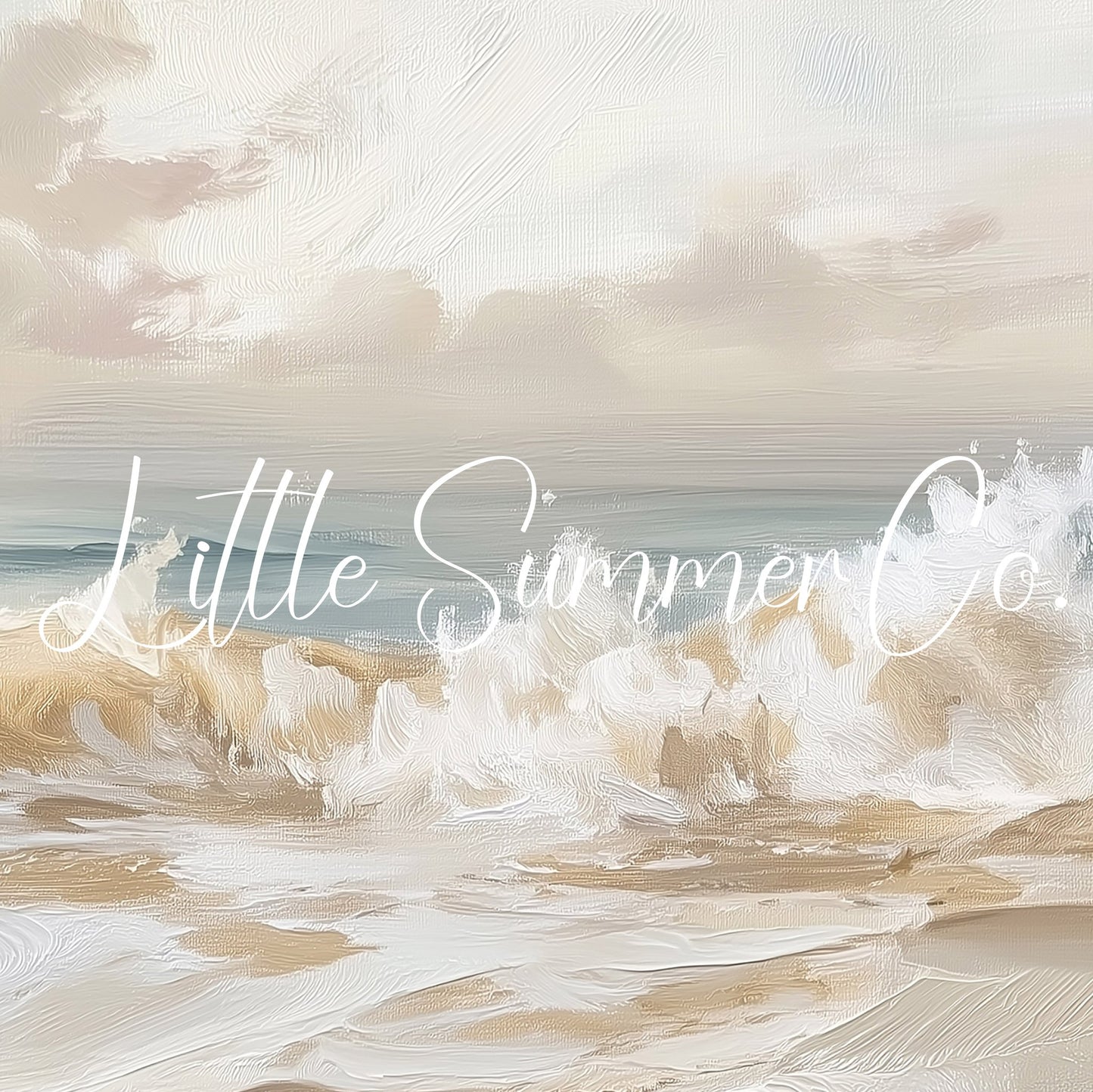 Pale Coastal Ocean Wave Shore Frame TV Art displayed on a TV