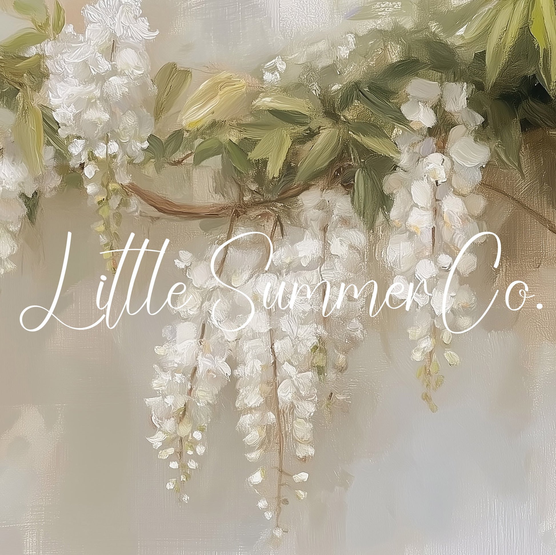 White Wisteria Branch Frame TV Art displayed on a TV