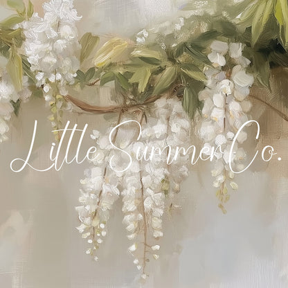 White Wisteria Branch Frame TV Art displayed on a TV
