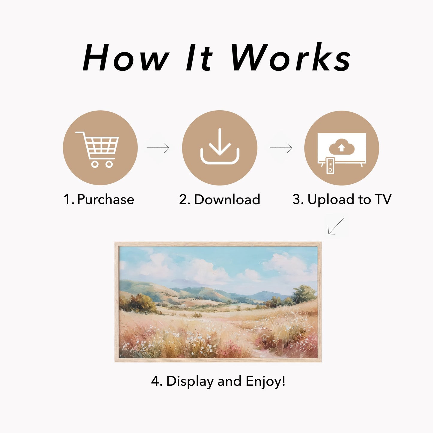 Countryside Hills Frame TV Art displayed on a TV