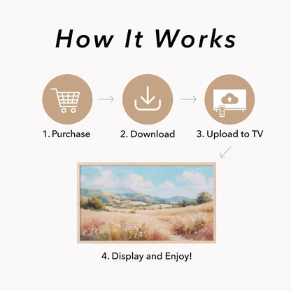 Countryside Hills Frame TV Art displayed on a TV