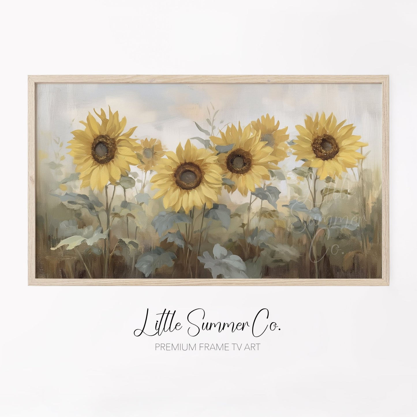Sunflower Garden Frame TV Art displayed on a TV
