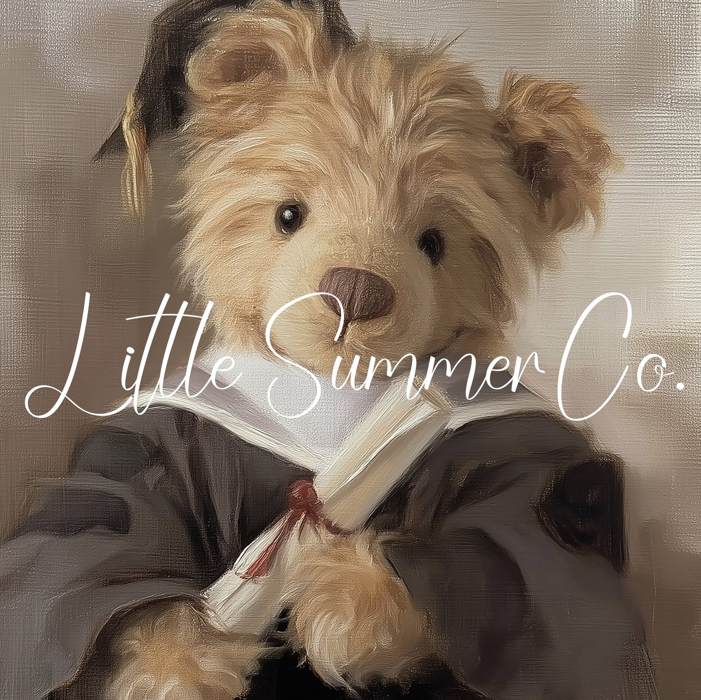 Bear In Dark Graduation Gown Frame TV Art displayed on a TV