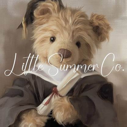 Bear In Dark Graduation Gown Frame TV Art displayed on a TV