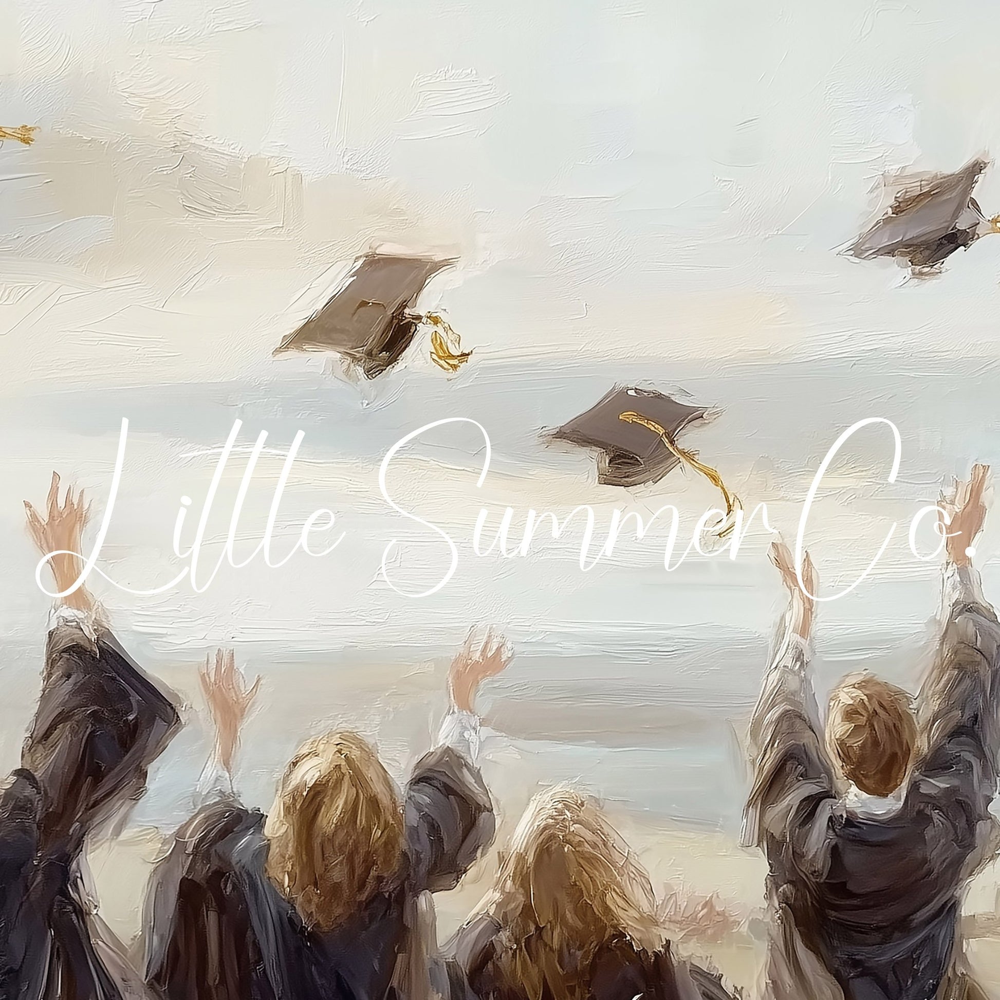 Graduation Cap Toss Frame TV Art displayed on a TV
