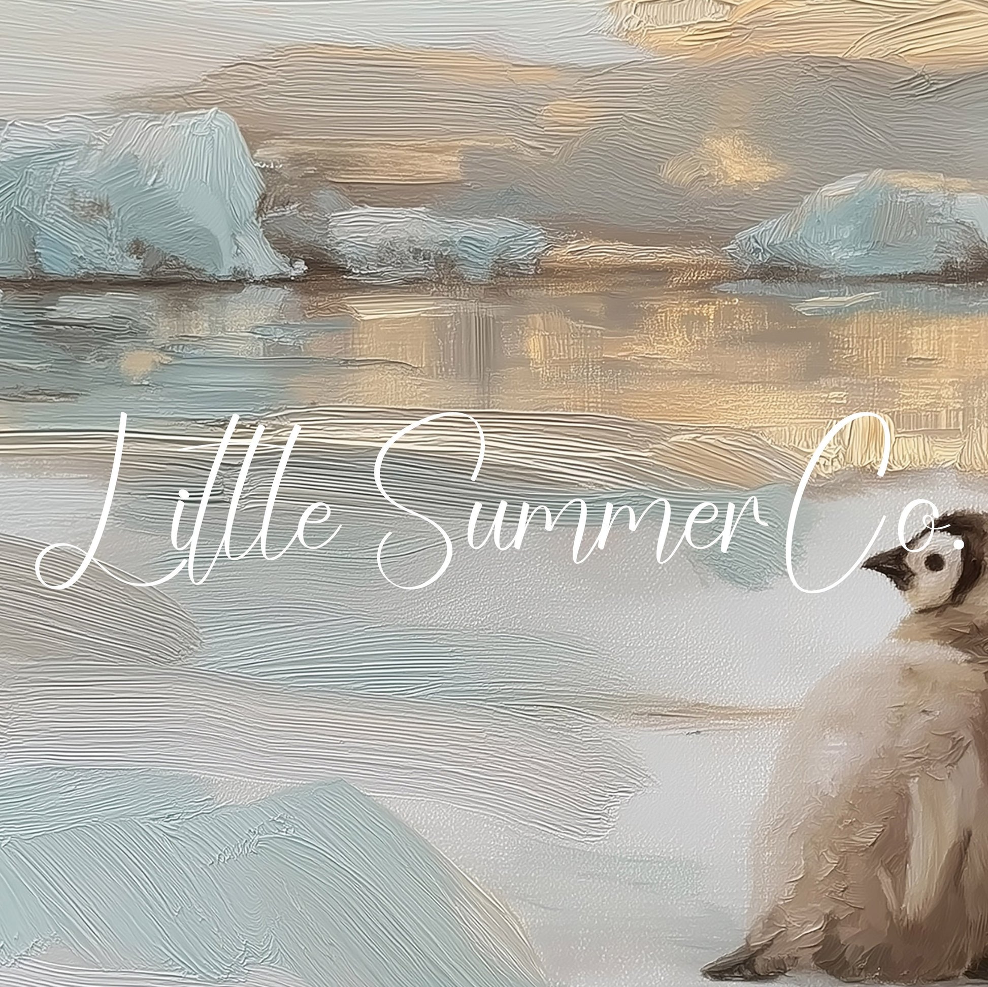 Penguin Chicks Ice Frame TV Art displayed on a TV