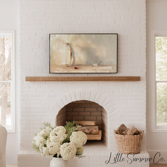 Cupid Bow Arrow Frame TV Art displayed on a TV