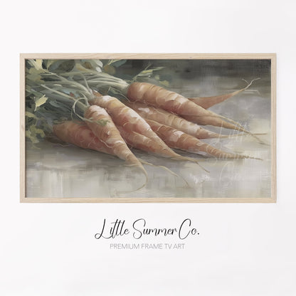 Bundle Of Orange Carrots Frame TV Art displayed on a TV