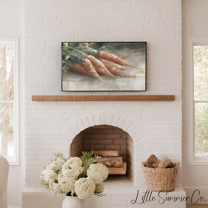Bundle Of Orange Carrots Frame TV Art displayed on a TV
