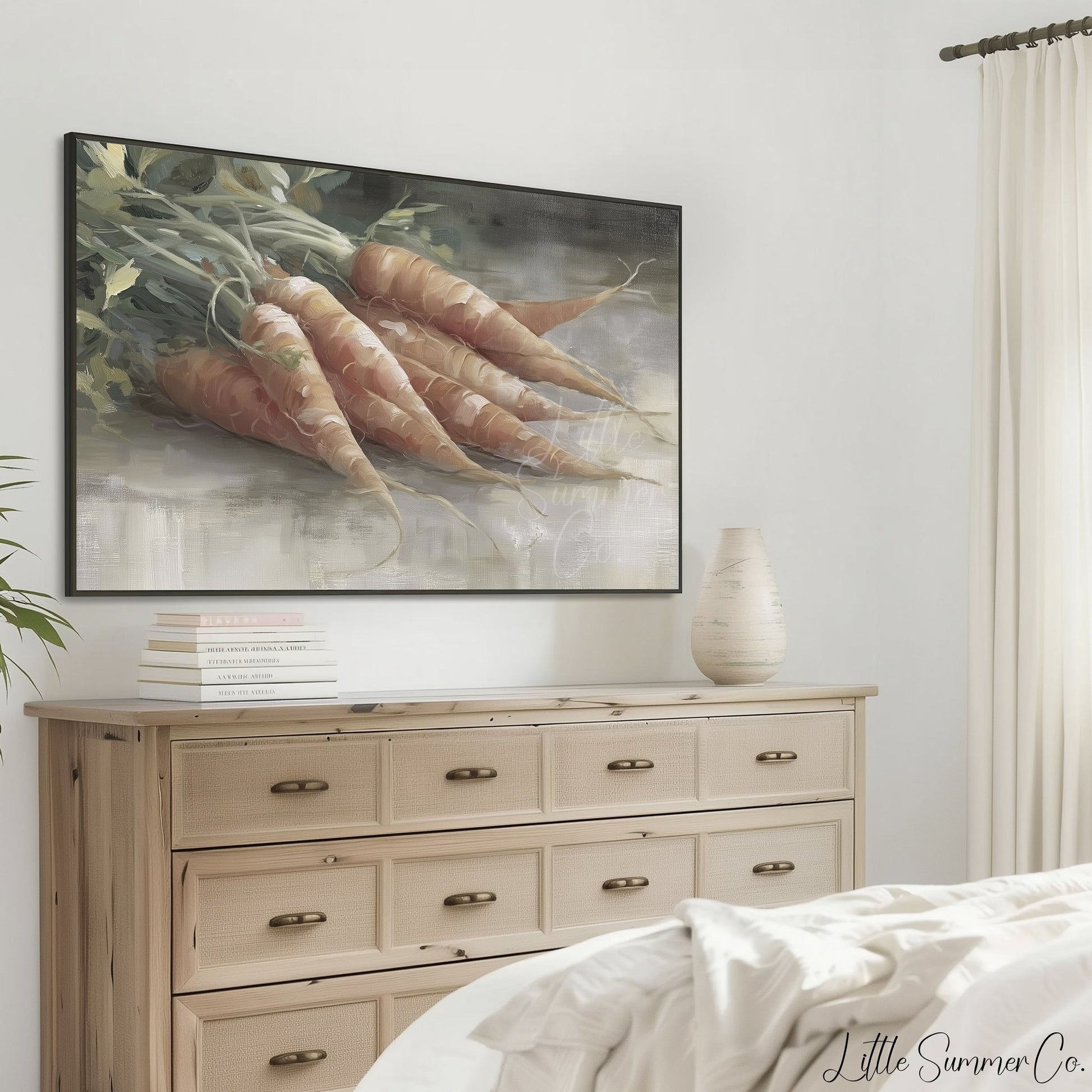 Bundle Of Orange Carrots Frame TV Art displayed on a TV
