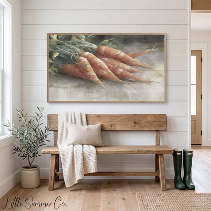 Bundle Of Orange Carrots Frame TV Art displayed on a TV