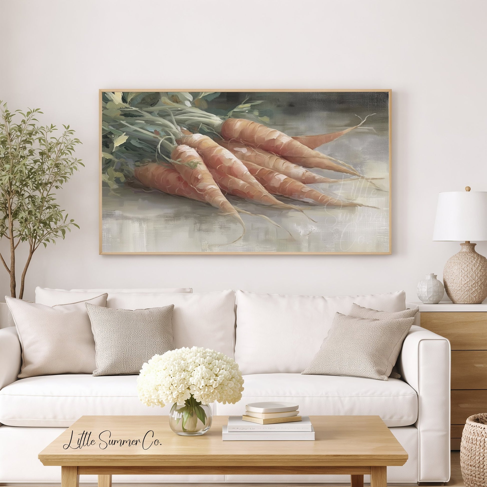 Bundle Of Orange Carrots Frame TV Art displayed on a TV