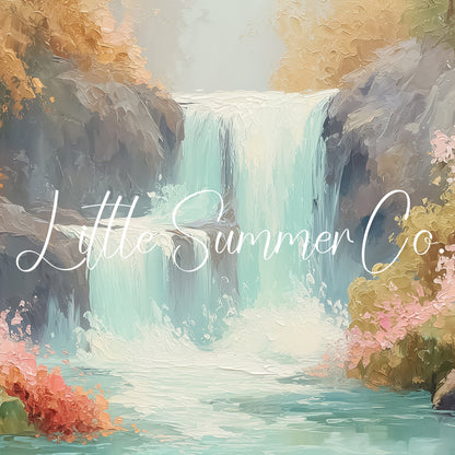 Floral Waterfall Frame TV Art displayed on a TV