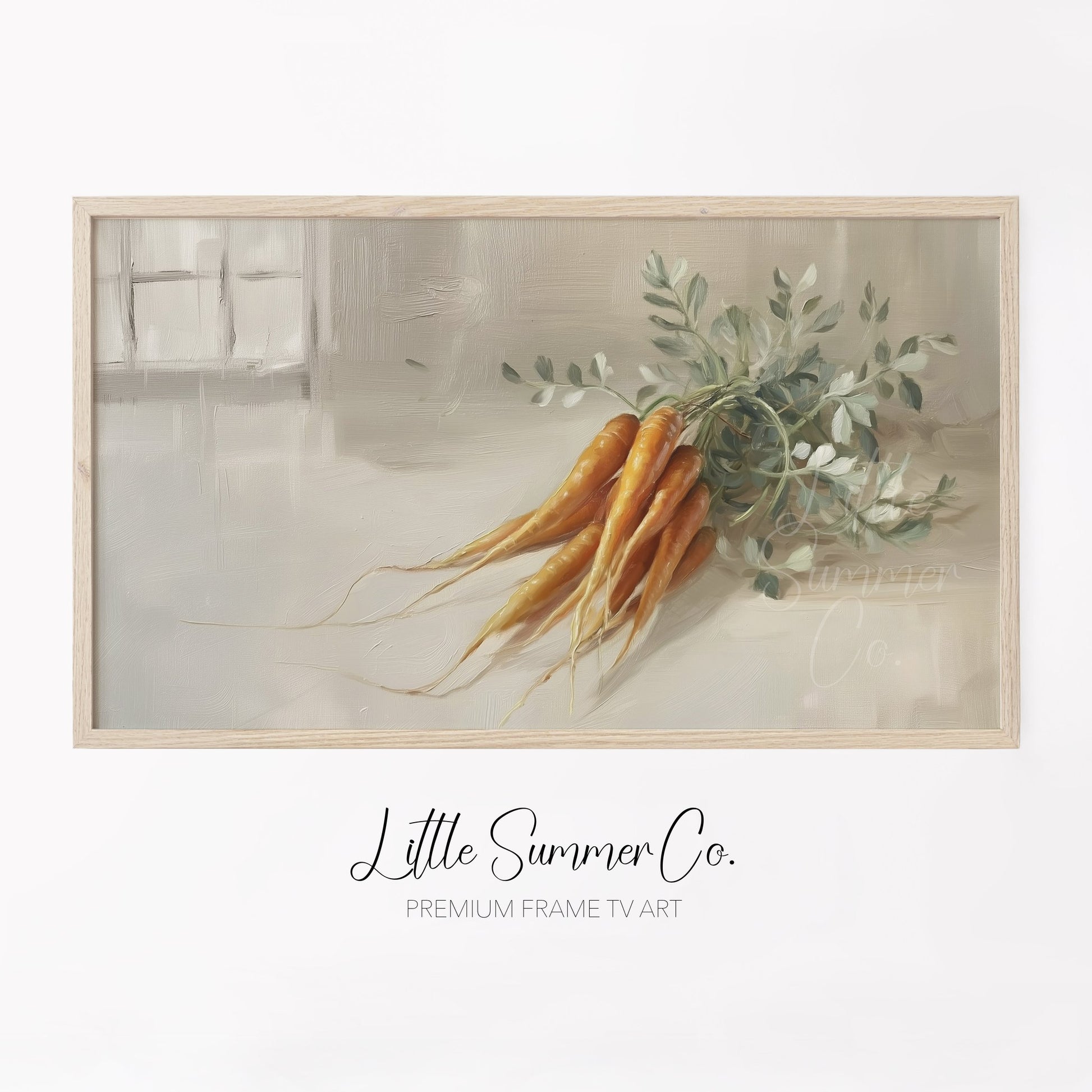 Fresh Carrots Frame TV Art displayed on a TV