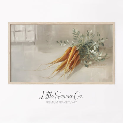 Fresh Carrots Frame TV Art displayed on a TV