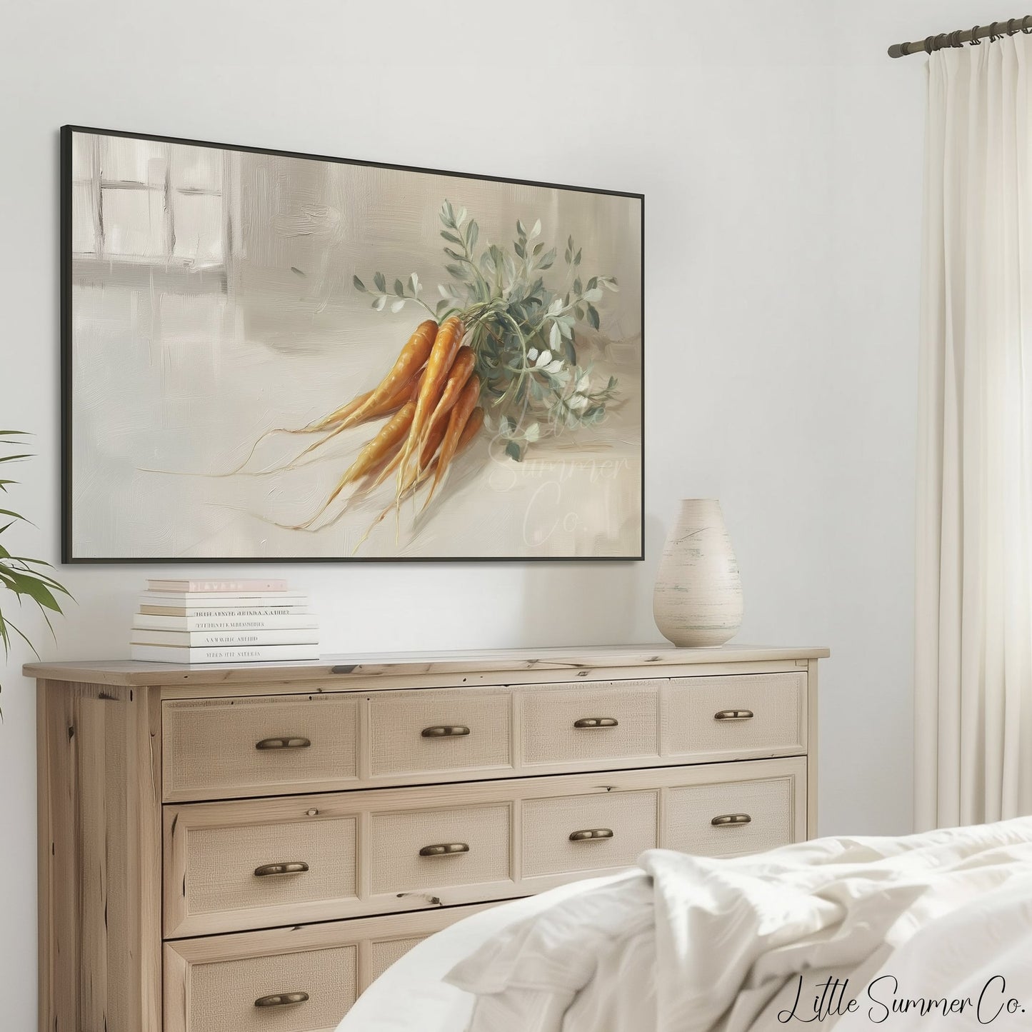 Fresh Carrots Frame TV Art displayed on a TV