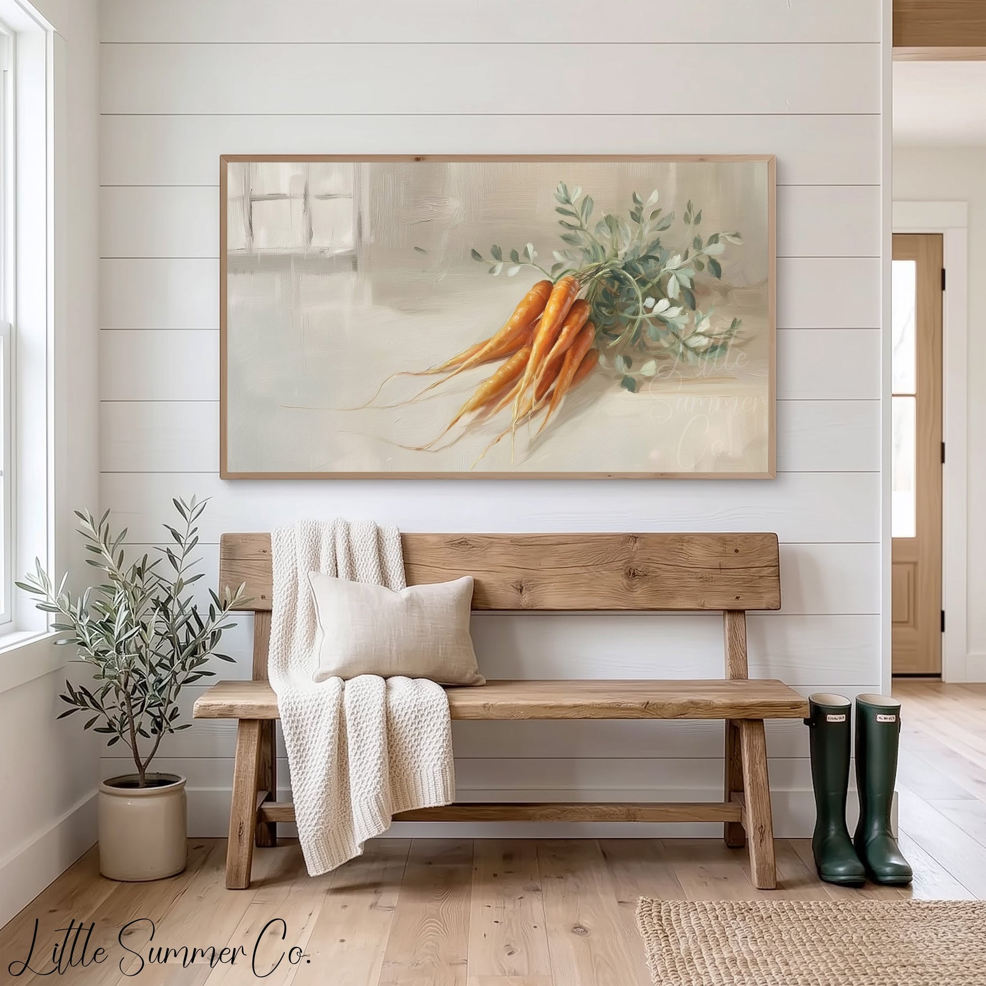 Fresh Carrots Frame TV Art displayed on a TV