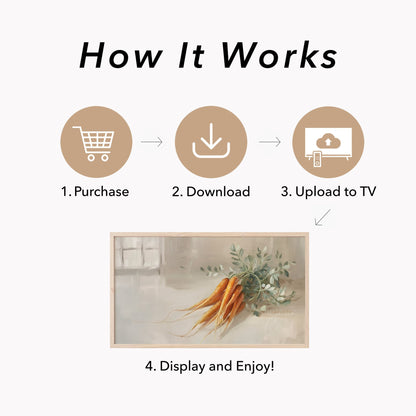 Fresh Carrots Frame TV Art displayed on a TV