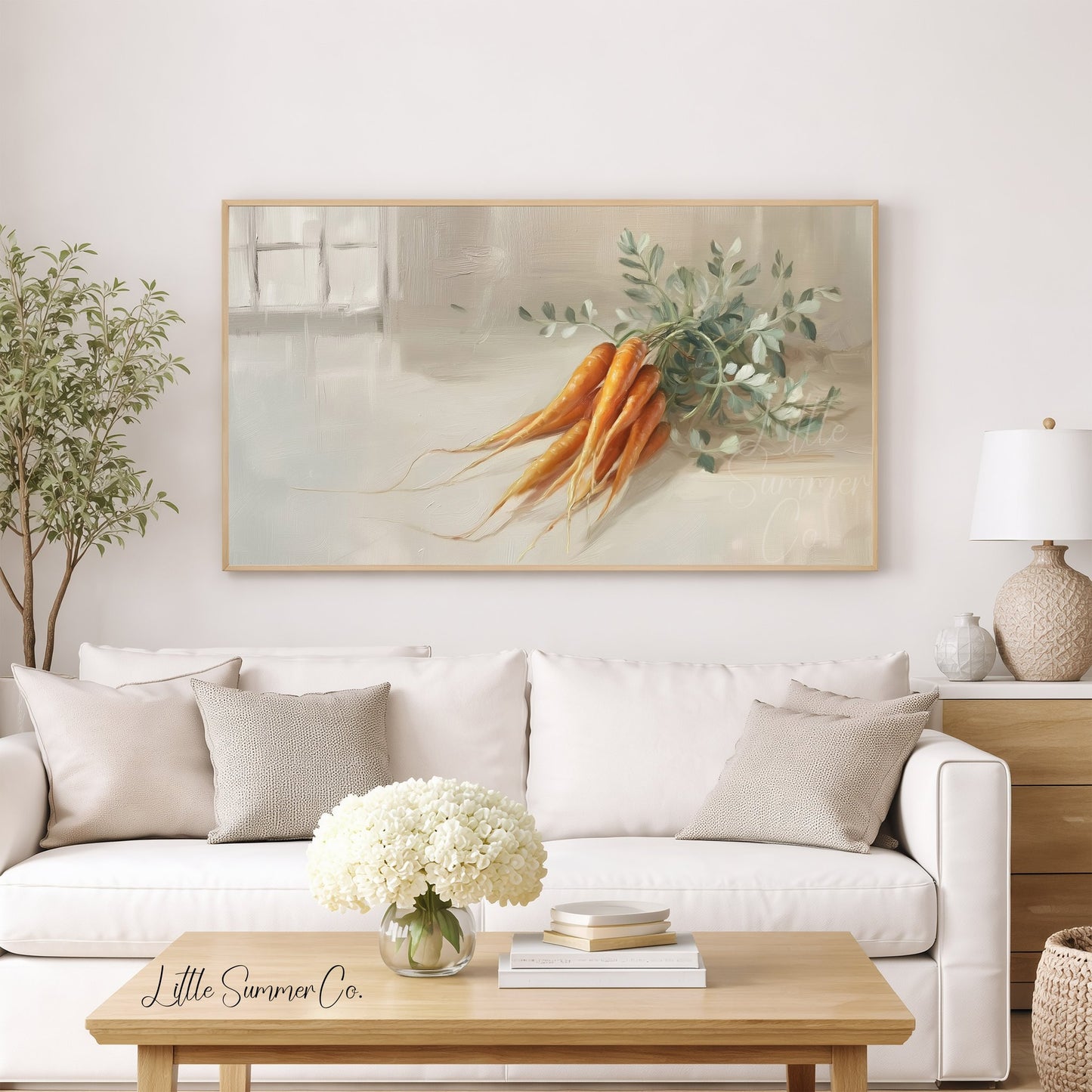 Fresh Carrots Frame TV Art displayed on a TV