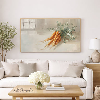 Fresh Carrots Frame TV Art displayed on a TV