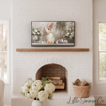 Easter Bunny Eggs Frame TV Art displayed on a TV