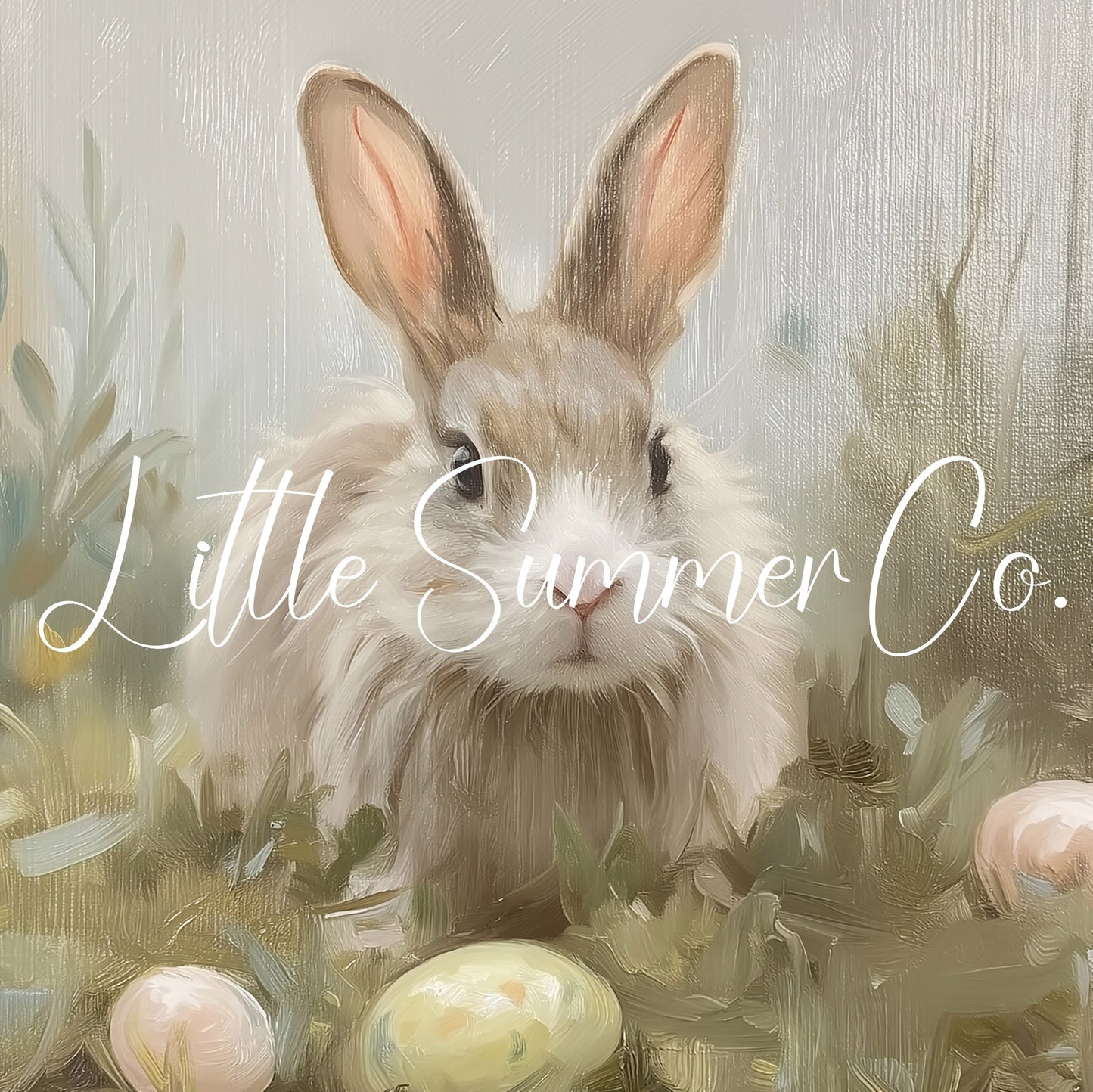 Easter Bunny Daisy Garden Frame TV Art displayed on a TV