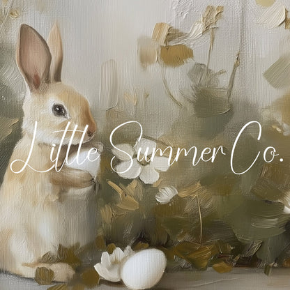 Bunny With Egg Frame TV Art displayed on a TV