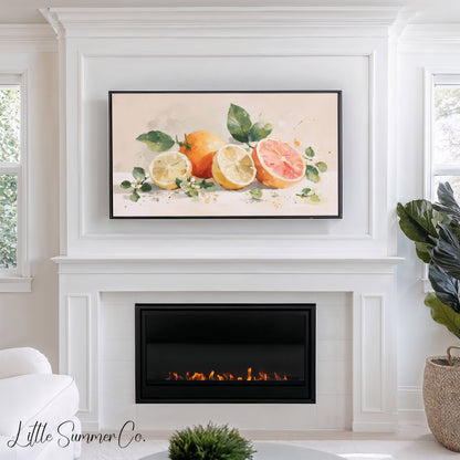 Citrus Fruit Frame TV Art displayed on a TV