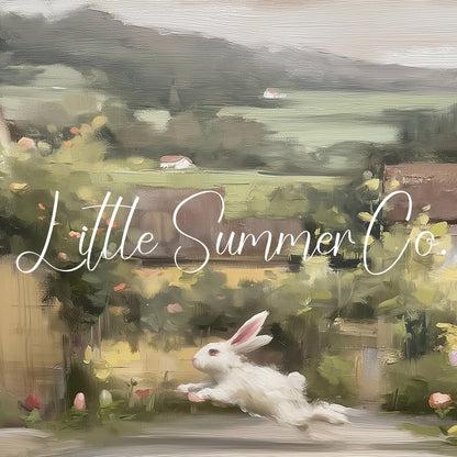 Village Rabbit Lane Frame TV Art displayed on a TV