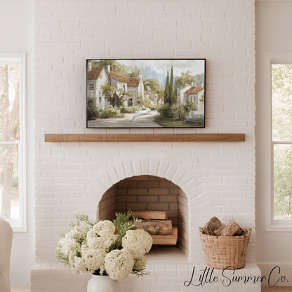 Village Rabbit Frame TV Art displayed on a TV