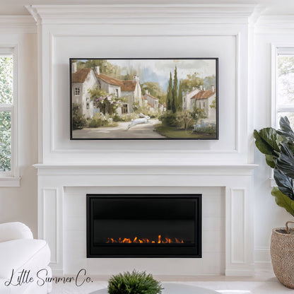 Village Rabbit Frame TV Art displayed on a TV