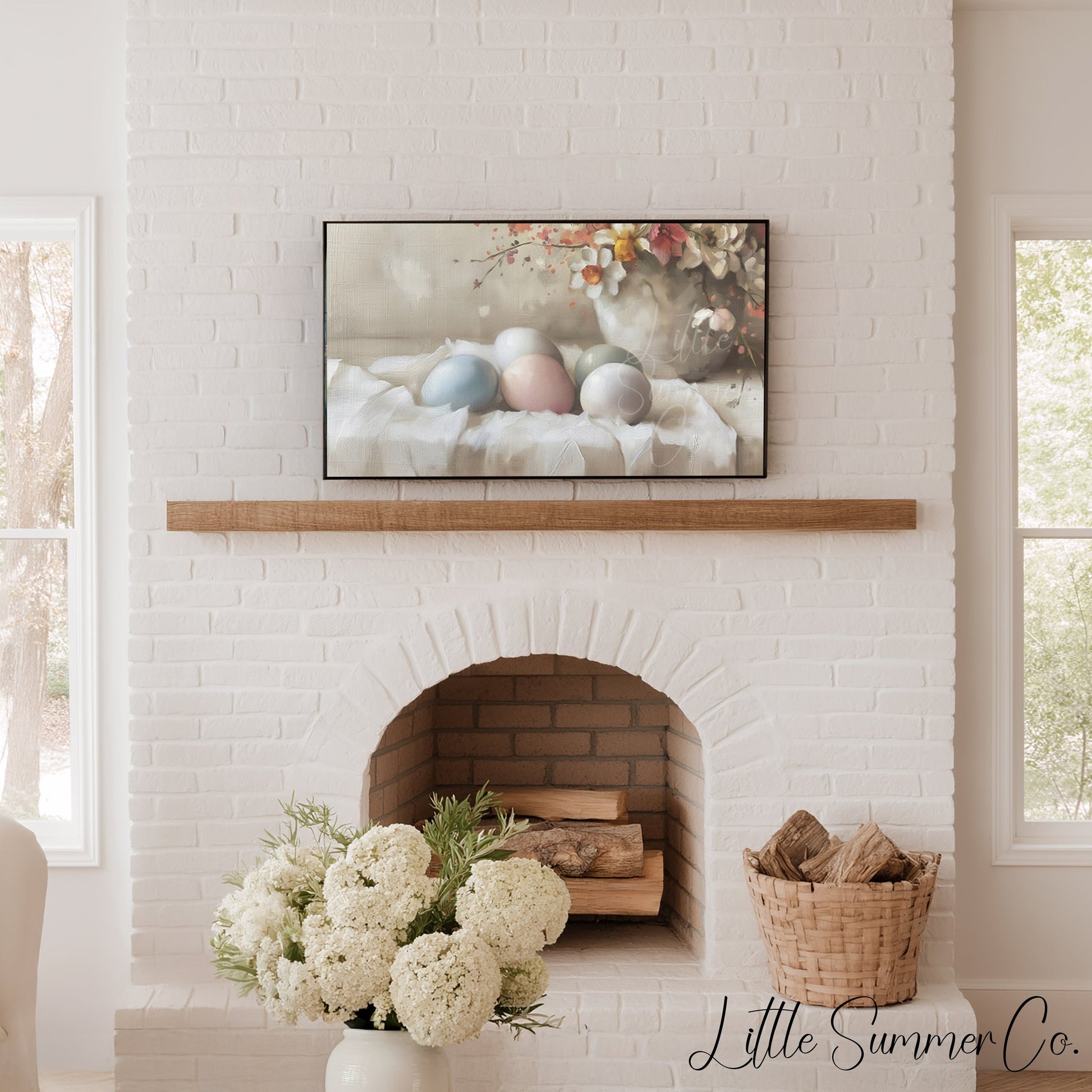 Pastel Easter Eggs Frame TV Art displayed on a TV