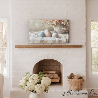 Pastel Easter Eggs Frame TV Art displayed on a TV