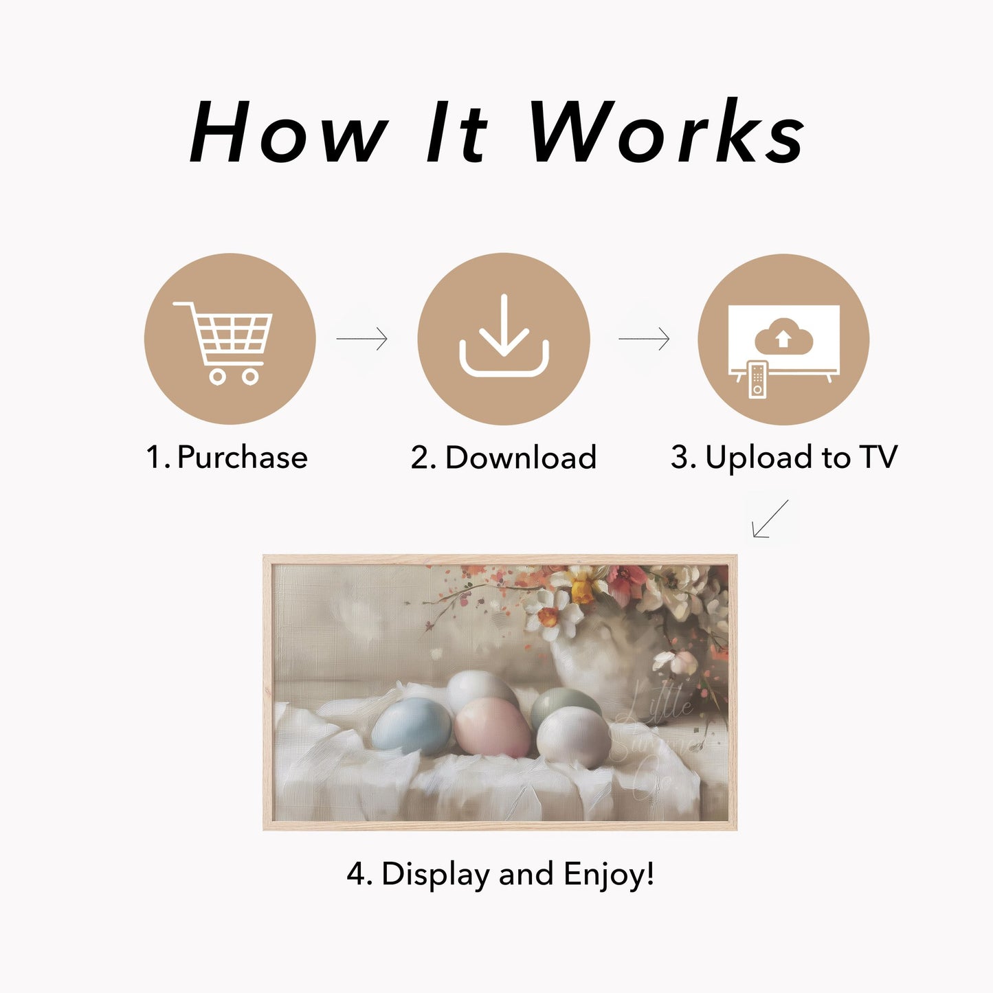 Pastel Easter Eggs Frame TV Art displayed on a TV