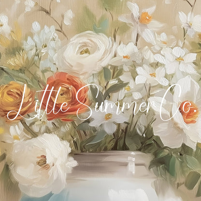 Daffodil Rose Bouquet Frame TV Art displayed on a TV