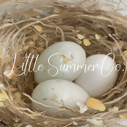 Bird Nest Eggs Frame TV Art displayed on a TV