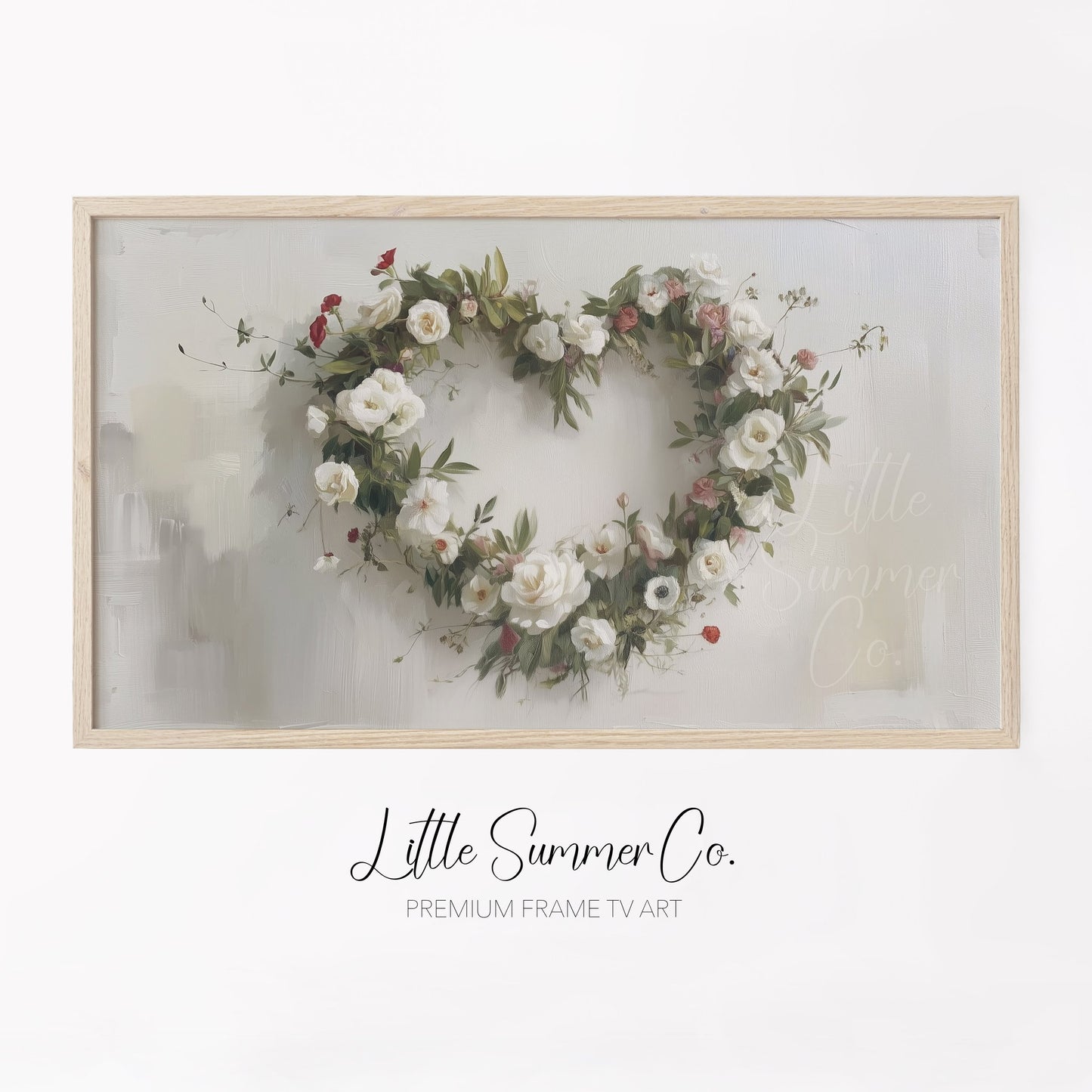 Flower Wreath Frame TV Art displayed on a TV