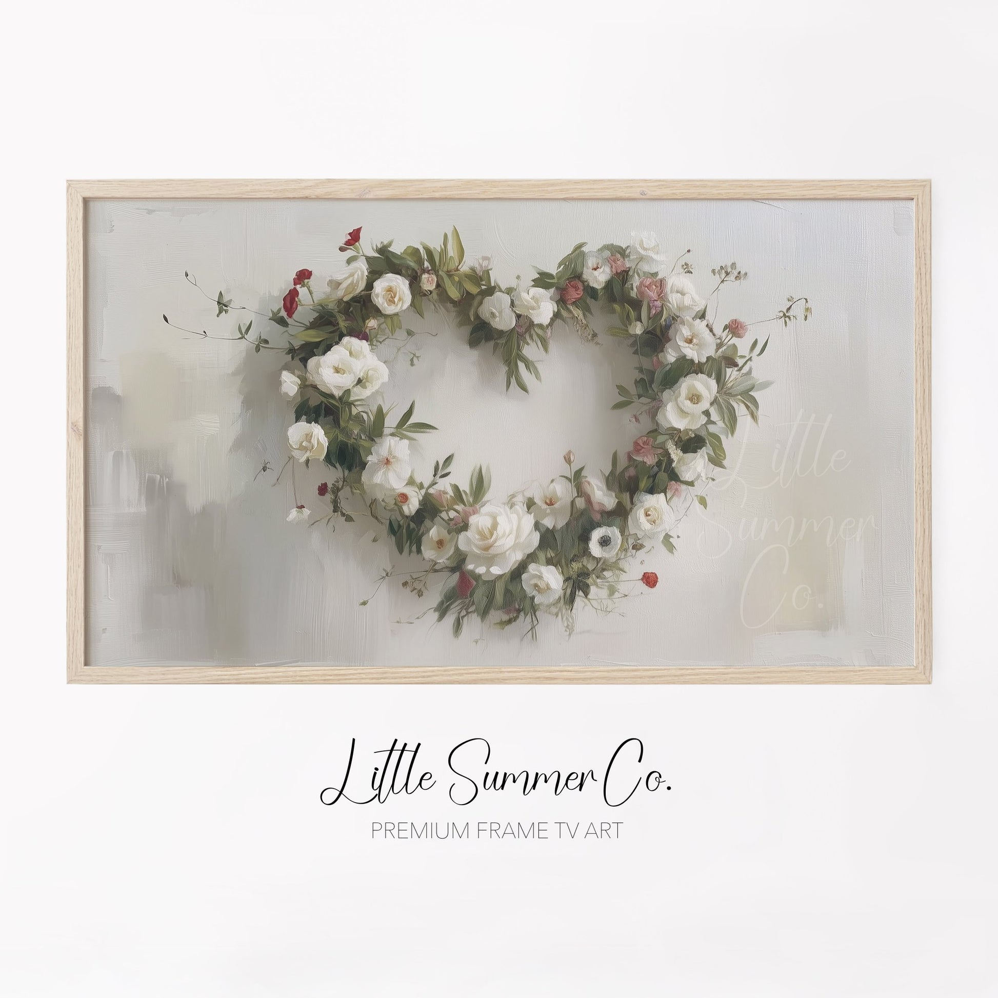 Flower Wreath Frame TV Art displayed on a TV