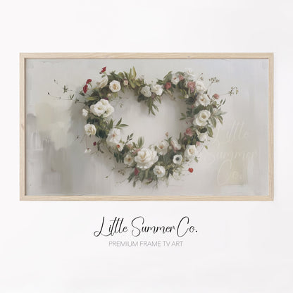 Flower Wreath Frame TV Art displayed on a TV